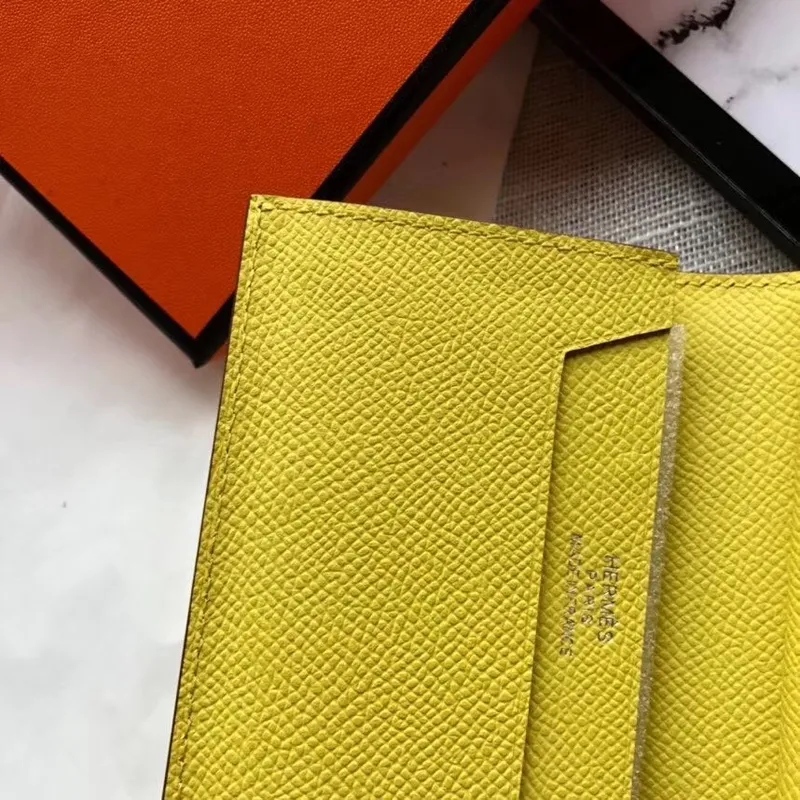 Hermes Bearn Mini Wallet In Yellow Epsom Leather