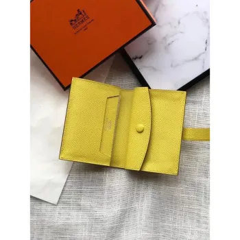 Hermes Bearn Mini Wallet In Yellow Epsom Leather