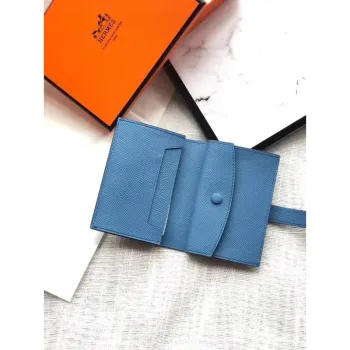 Hermes Bearn Mini Wallet In Sky Blue Epsom Leather
