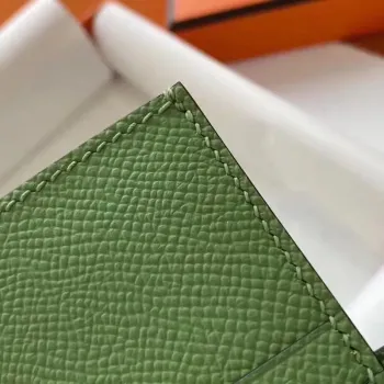 Hermes Bearn Compact Wallet In Vert Criquet Epsom Leather
