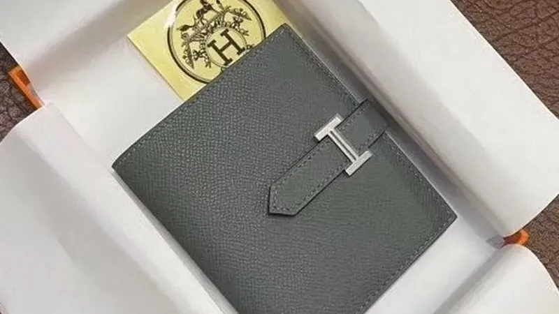 Hermes Bearn Compact Wallet in Vert Amande Epsom Leather — Luxury in a Small Package