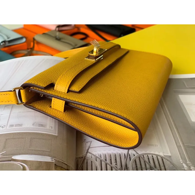 Kelly Classique To Go Wallet In Yellow Epsom Calfskin