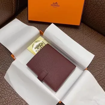 Hermes Bearn Compact Wallet In Bordeaux Epsom Leather