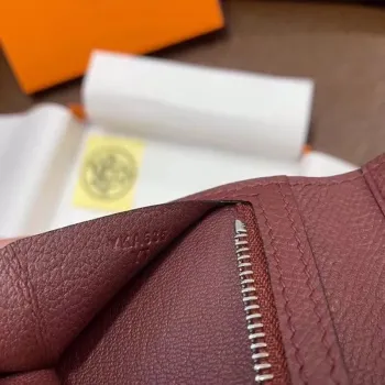 Hermes Bearn Compact Wallet In Bordeaux Epsom Leather