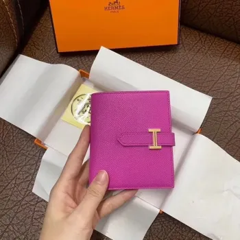 Hermes Bearn Compact Wallet In Magnolia Epsom Leather