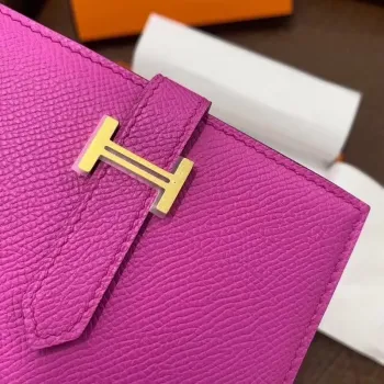 Hermes Bearn Compact Wallet In Magnolia Epsom Leather