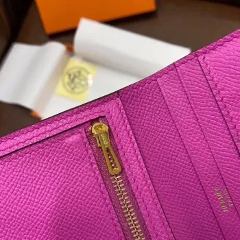 Hermes Bearn Compact Wallet In Magnolia Epsom Leather