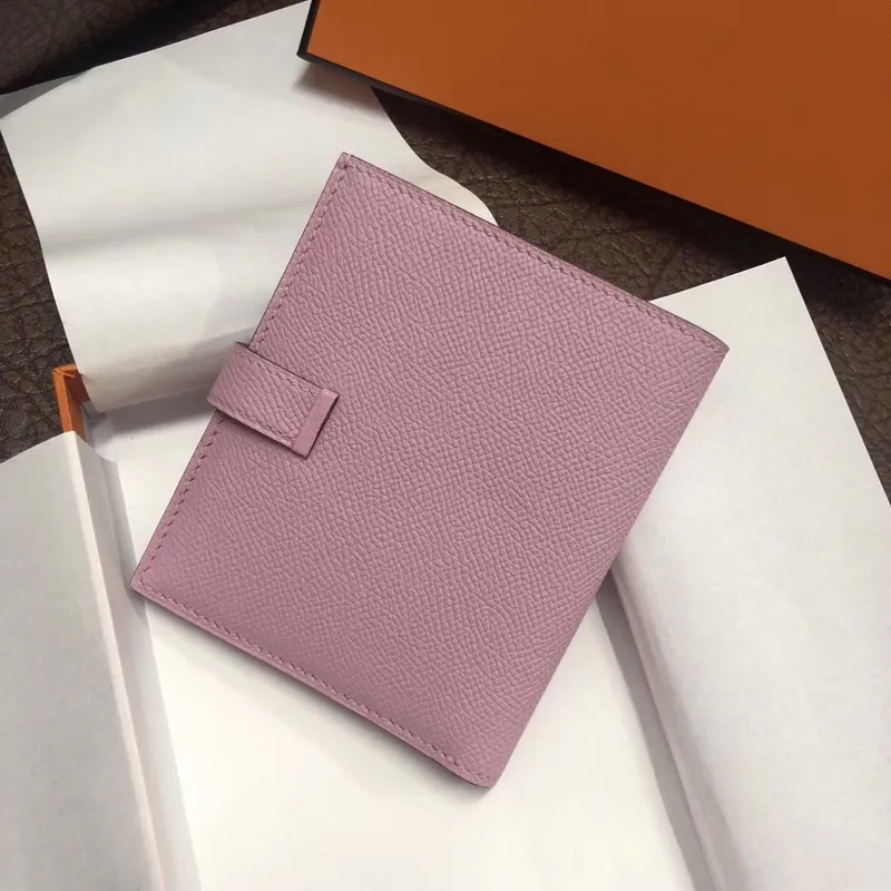 Hermes Bearn Compact Wallet In Pink Epsom Leather