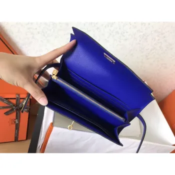 Kelly Classic Long Wallet In Blue Electric Epsom Leather