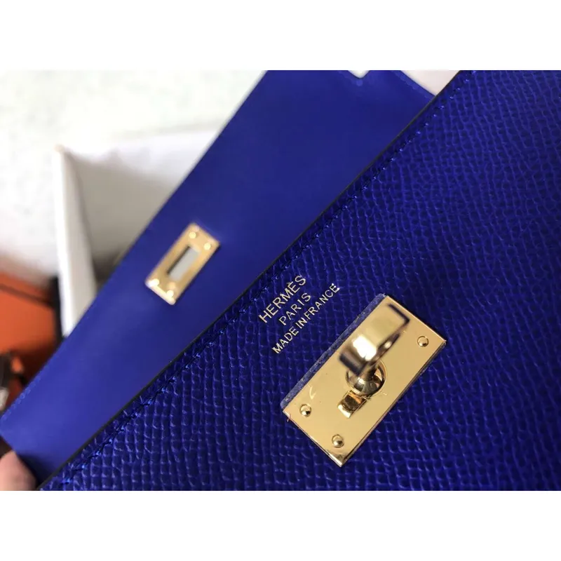 Kelly Classic Long Wallet In Blue Electric Epsom Leather