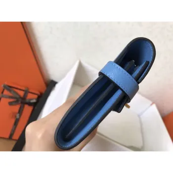 Kelly Classic Long Wallet In Blue Jean Epsom Leather