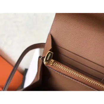 Kelly Classic Long Wallet In Brown Epsom Leather