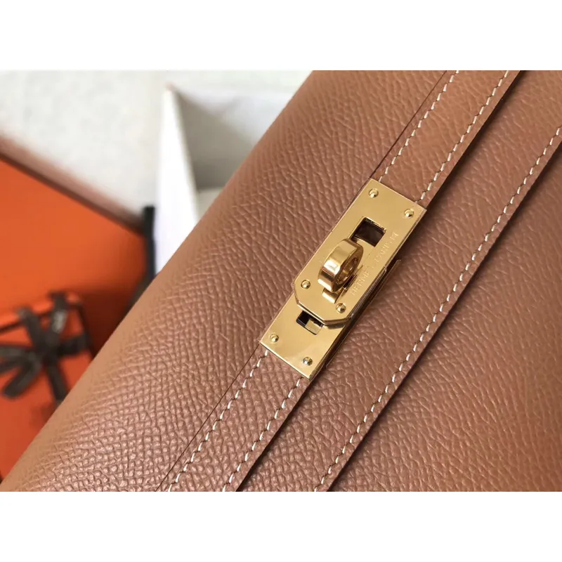 Kelly Classic Long Wallet In Brown Epsom Leather