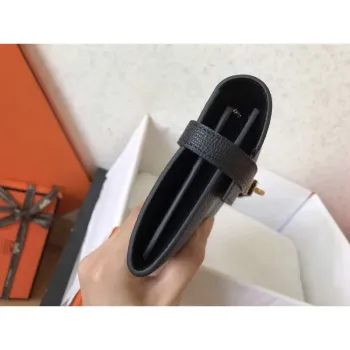 Kelly Classic Long Wallet In Black Epsom Leather