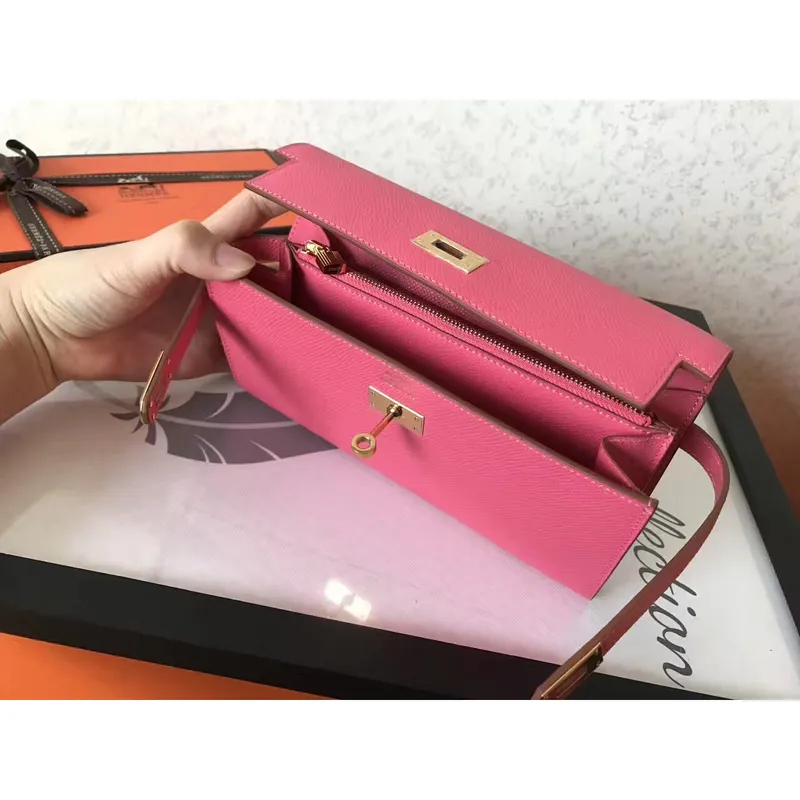 Kelly Classic Long Wallet In Pink Epsom Leather