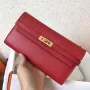 Kelly Classic Long Wallet In Red Epsom Leather