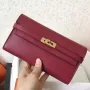 Kelly Classic Long Wallet In Ruby Epsom Leather