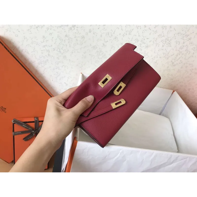 Kelly Classic Long Wallet In Ruby Epsom Leather