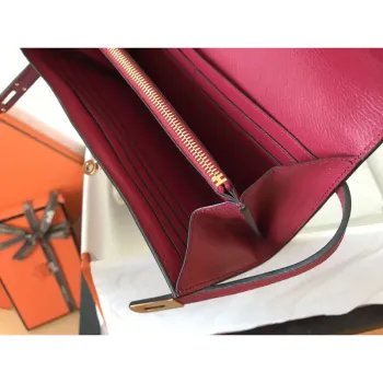 Kelly Classic Long Wallet In Ruby Epsom Leather