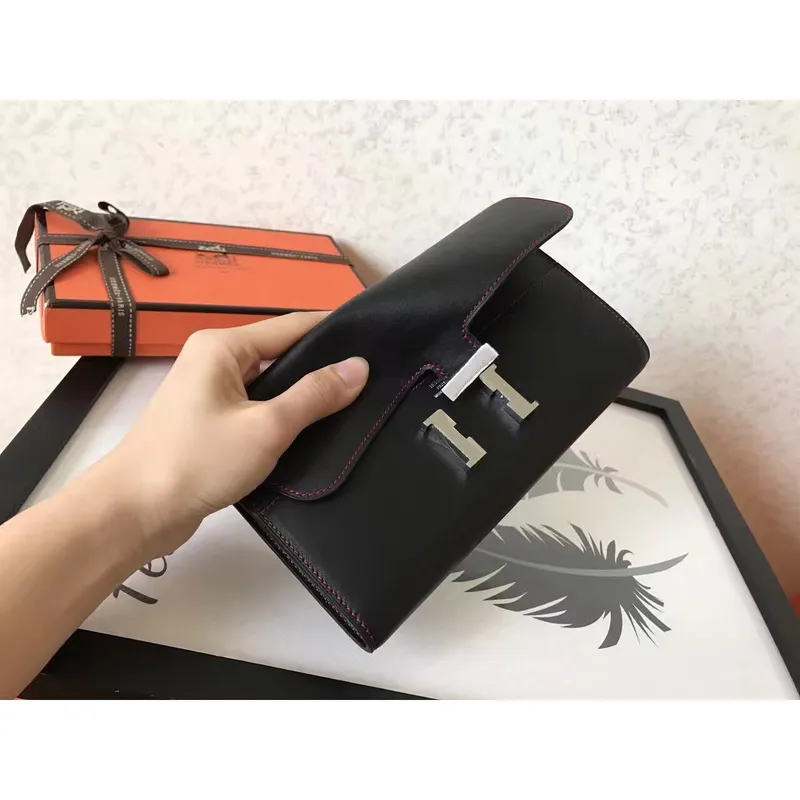 Hermes Black Swift Constance Long Wallet