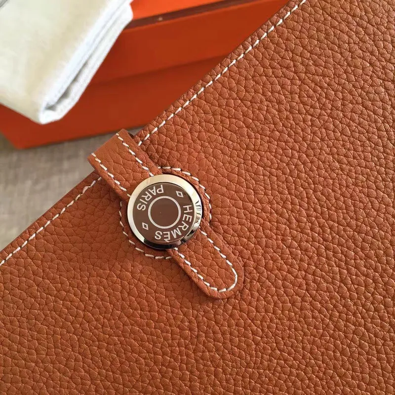 Hermes Gold Dogon Duo Combined Wallet