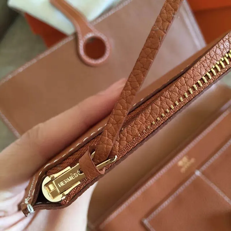 Hermes Gold Dogon Duo Combined Wallet