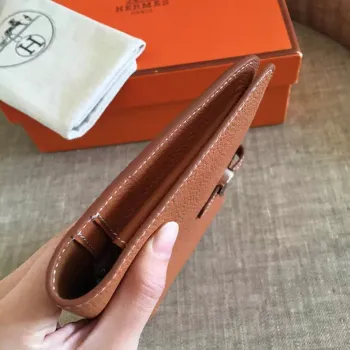 Hermes Gold Dogon Duo Combined Wallet