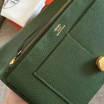 Hermes Dark Green Dogon Duo Combined Wallet