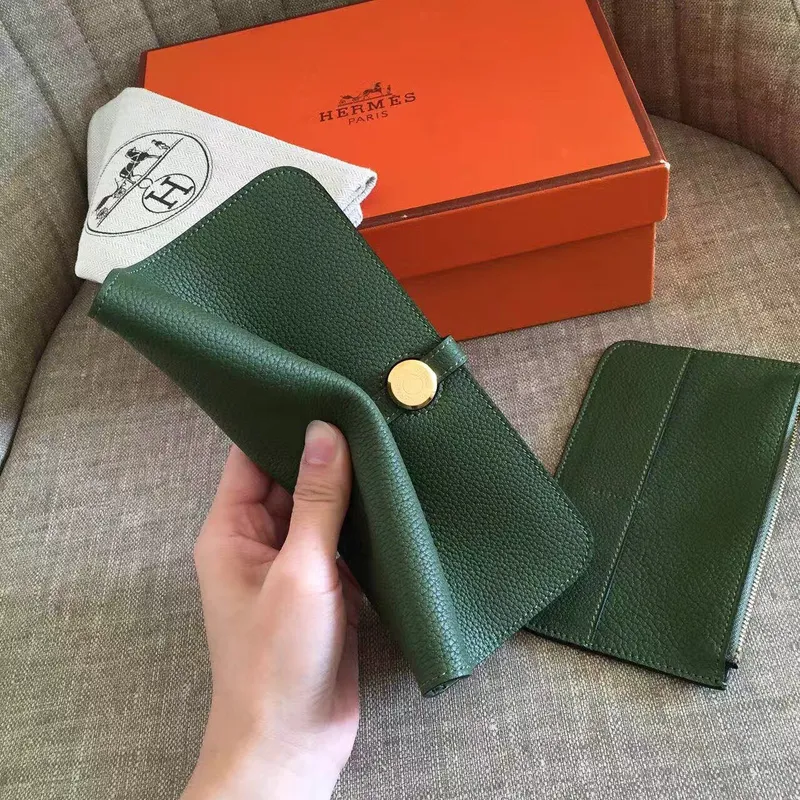 Hermes Dark Green Dogon Duo Combined Wallet