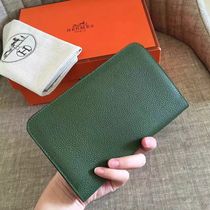 Hermes Dark Green Dogon Duo Combined Wallet