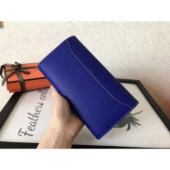 Hermes Blue Electric Epsom Constance Long Wallet