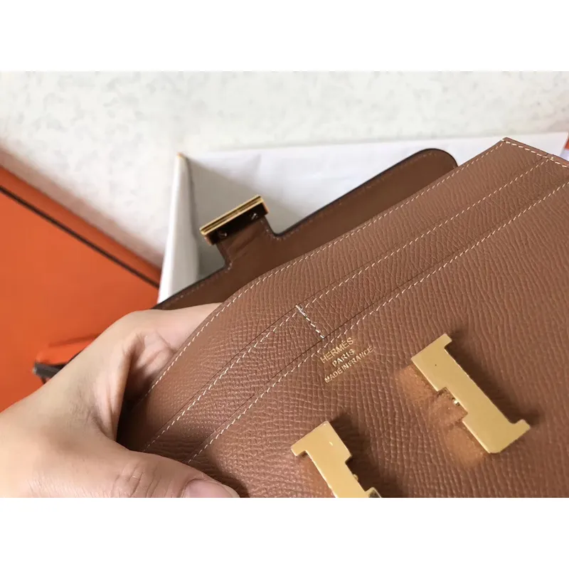 Hermes Brown Epsom Constance Long Wallet