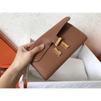 Hermes Brown Epsom Constance Long Wallet