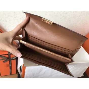 Hermes Brown Epsom Constance Long Wallet
