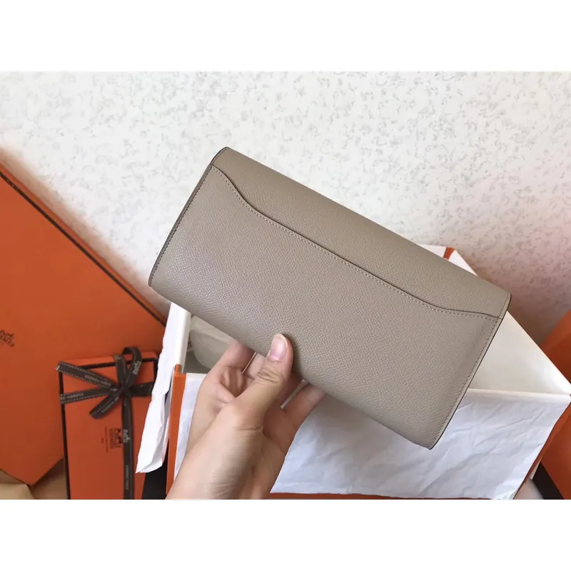 Hermes Grey Epsom Constance Long Wallet