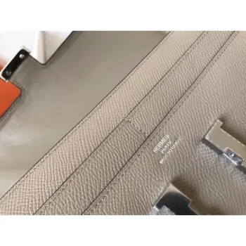 Hermes Grey Epsom Constance Long Wallet