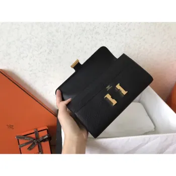 Hermes Black Epsom Constance Long Wallet