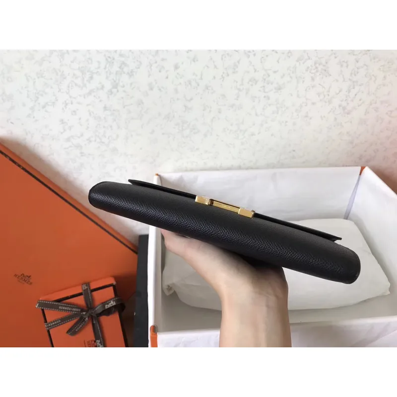 Hermes Black Epsom Constance Long Wallet