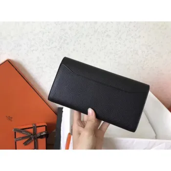 Hermes Black Epsom Constance Long Wallet