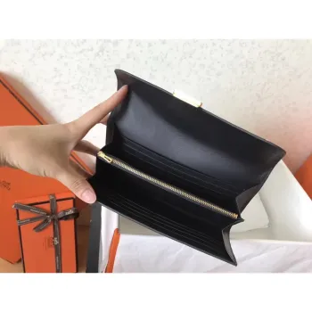Hermes Black Epsom Constance Long Wallet
