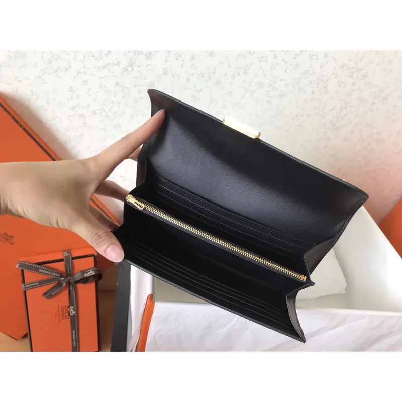 Hermes Black Epsom Constance Long Wallet