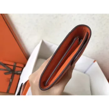 Hermes Orange Epsom Constance Long Wallet