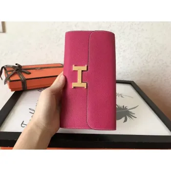 Hermes Peach Epsom Constance Long Wallet