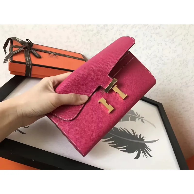 Hermes Peach Epsom Constance Long Wallet