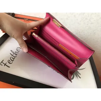 Hermes Peach Epsom Constance Long Wallet