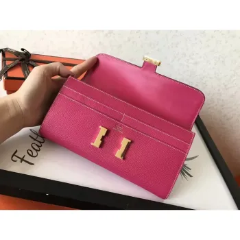 Hermes Peach Epsom Constance Long Wallet