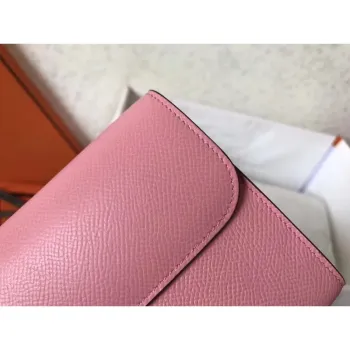 Hermes Pink Epsom Constance Long Wallet
