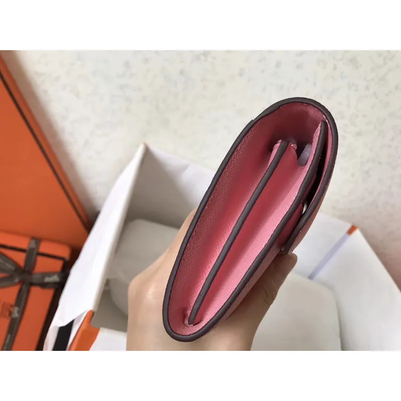 Hermes Pink Epsom Constance Long Wallet