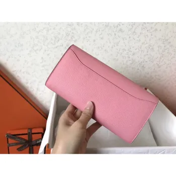 Hermes Pink Epsom Constance Long Wallet