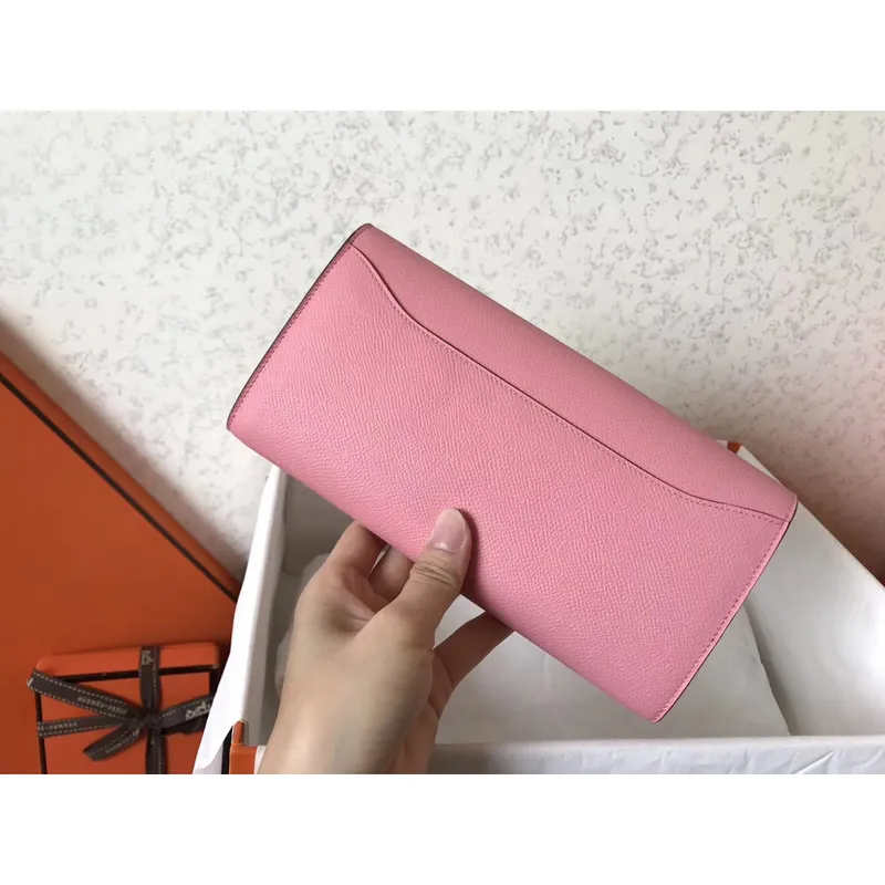 Hermes Pink Epsom Constance Long Wallet